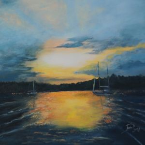MD Bercer au coucher du soleill 20X16po