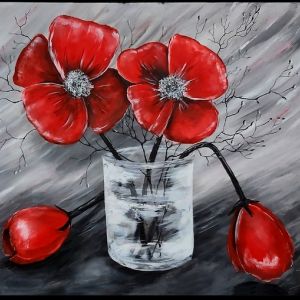 MD Fleur rouge pot